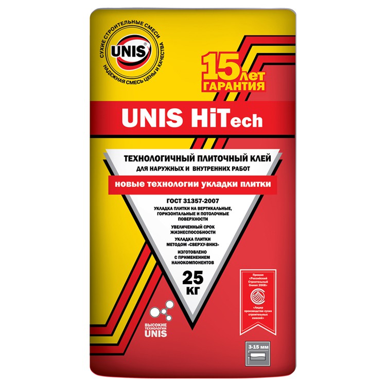 Клей для плитки Юнис HiTech 25 кг Клей для плитки Юнис HiTech 25 кг