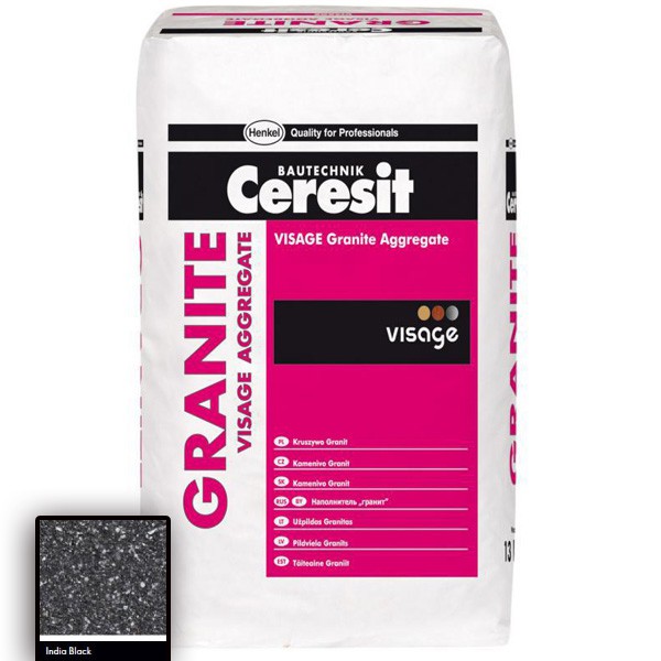 Наполнитель для декоративной штукатурки Ceresit Ct 710 Visage Aggregate Гранит India Black Наполнитель для декоративной штукатурки Ceresit Ct 710 Visage Aggregate Гранит India Black